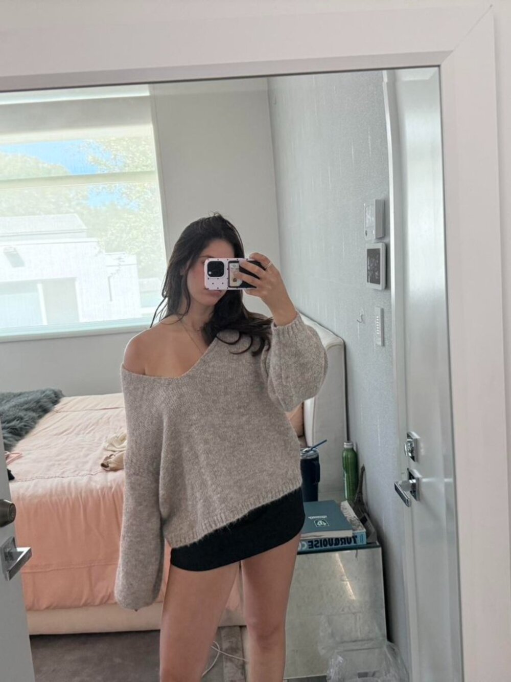 Mango Women's Grey and Brown Jumper